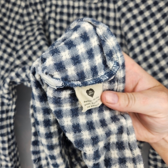 Madewell Sophia Top in Textured Windowpane Navy Check Size Small - Picture 8 of 8